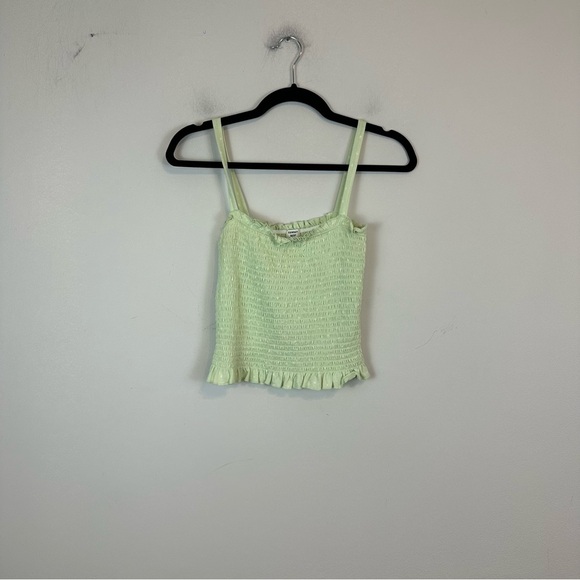 Aritzia Sunday Best | Light Green Printed Ruched Bodice Tank Top Size Small - Picture 2 of 6
